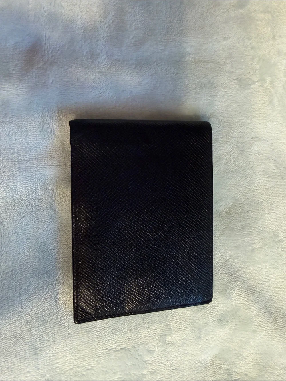 Bulgari Black Men's Leather Bi-Fold Card Holder Wallet